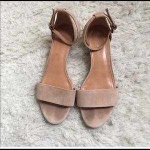 J crew low wedge tan sandal size 6